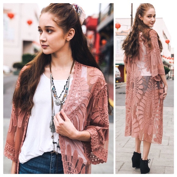 Suzanna Boho Lace and Embroidery Kimono - Picture 5 of 8